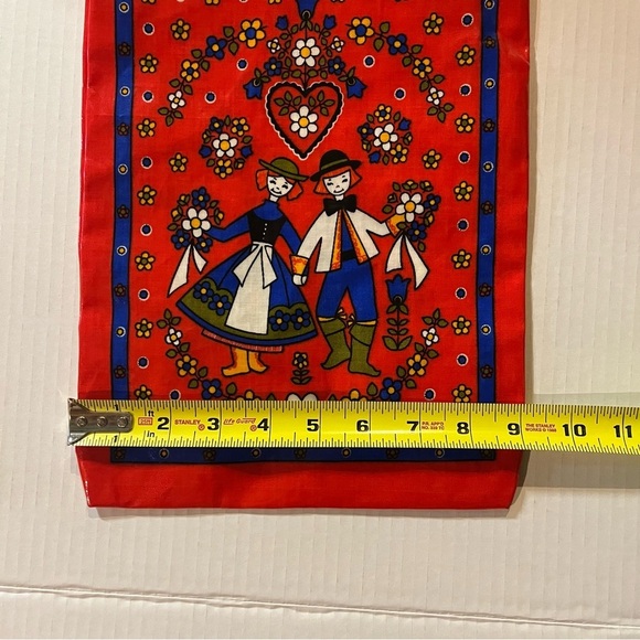 PVC Scandinavian Design Floral Hearts Tote Farmers Market Bag Small - Picture 3 of 8